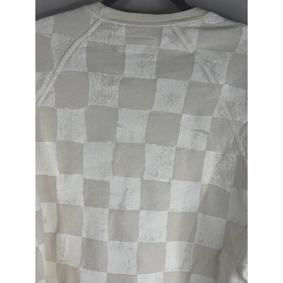 NWT The Great Inc. Slouch Sweatshirt Washed Chalk Hand Stamp Check Size 1 Small - Picture 5 of 6